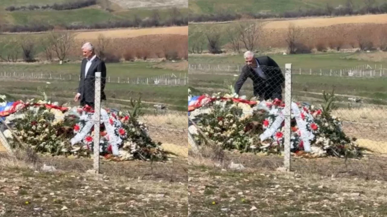 “Te varri yt erdha i fundit babë”/ Hashim Thaçi nderon të atin! I rrethuar nga forca policie, viziton varrin e tij