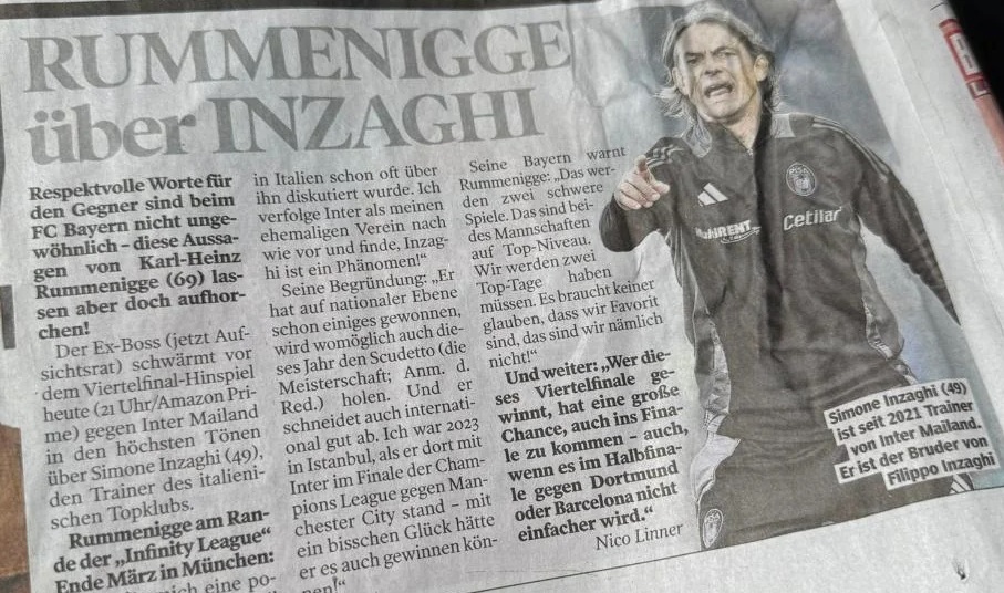 “Bild” çfarë gafe para Bayern Munich-Inter! “Fenomeni Inzaghi”, por fotoja është e…. Pippos