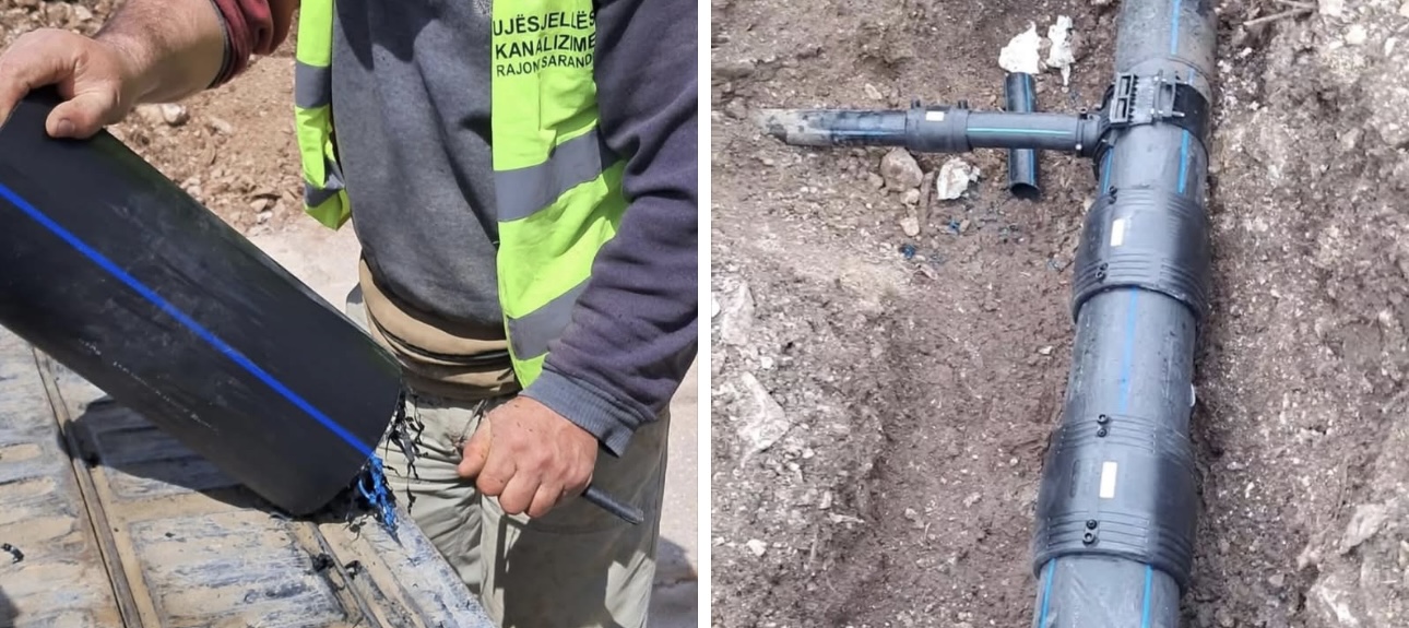 Ekipet e UK Sarandë në terren: Riparohen disa defekte në rrjetin e ujësjellësit