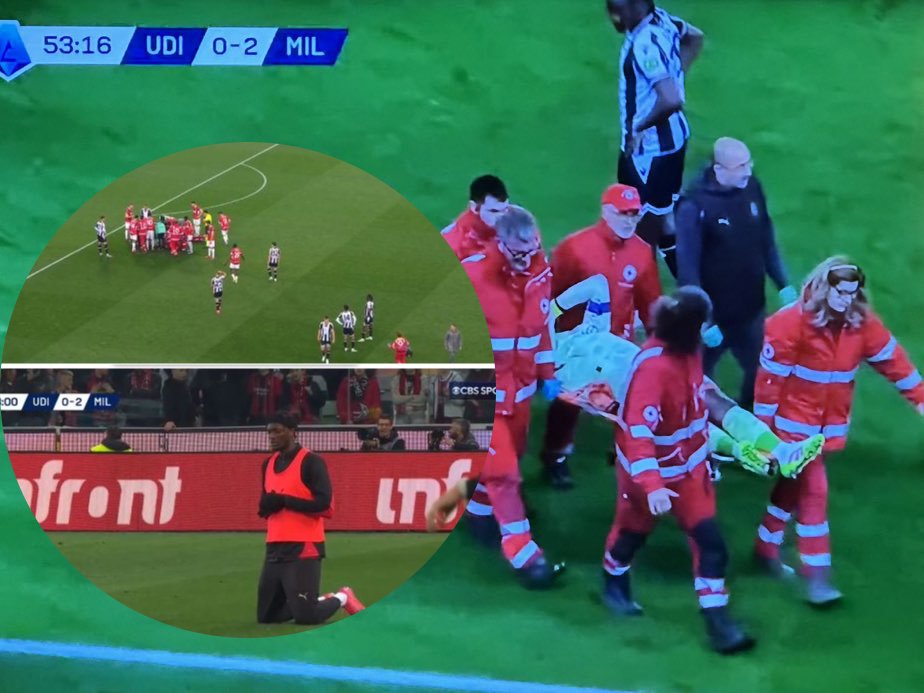 Moment frike te Udinese-Milan, Maignan përplaset nga shoku i ekipit dhe bie pa ndjenja (VIDEO)