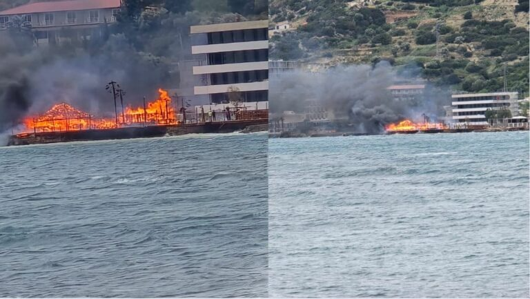 Përfshihen nga flakët dy lokale dhe një restorant në Radhimë, dyshohet zjarrvënie e qëllimshme