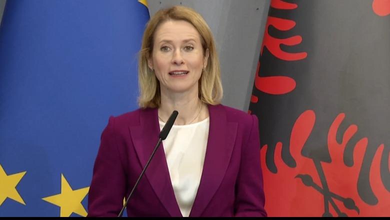 “Shqipëria një partner i fortë i BE”, Kallas në Tiranë: Sot nis dialogu për sigurinë dhe mbrojtjen, BE 90 mln euro për hekurudhën Durrës-Rrogozhinë