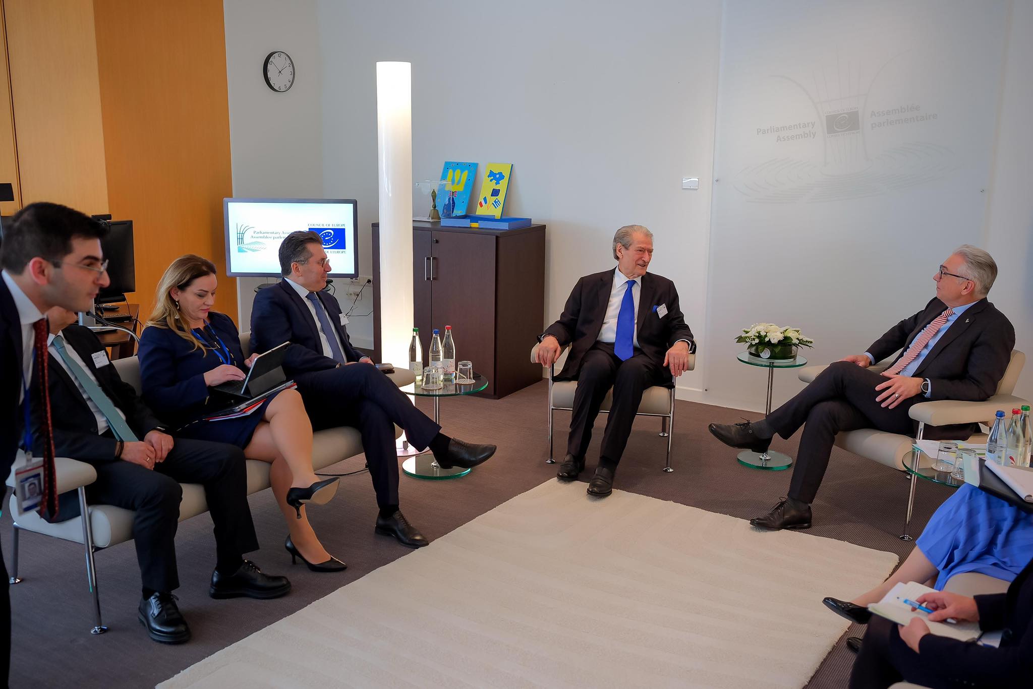 Theodoros Rousopoulos, President i Asamblesë Parlamentare të Këshillit të Europës, pret Berishën