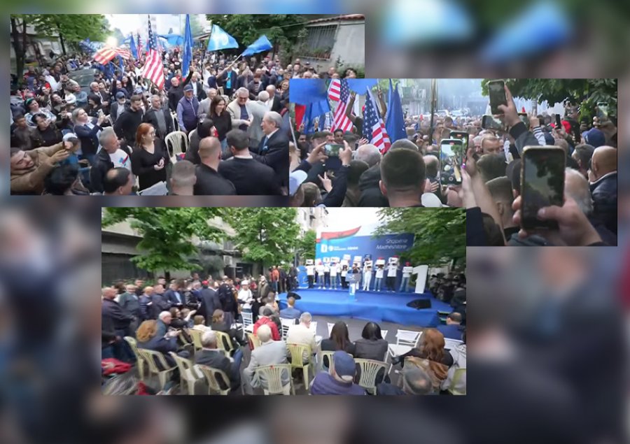 VIDEO/ Mijëra qytetarë në njësinë nr.4 në pritjen e kreut të PD, Sali Berisha