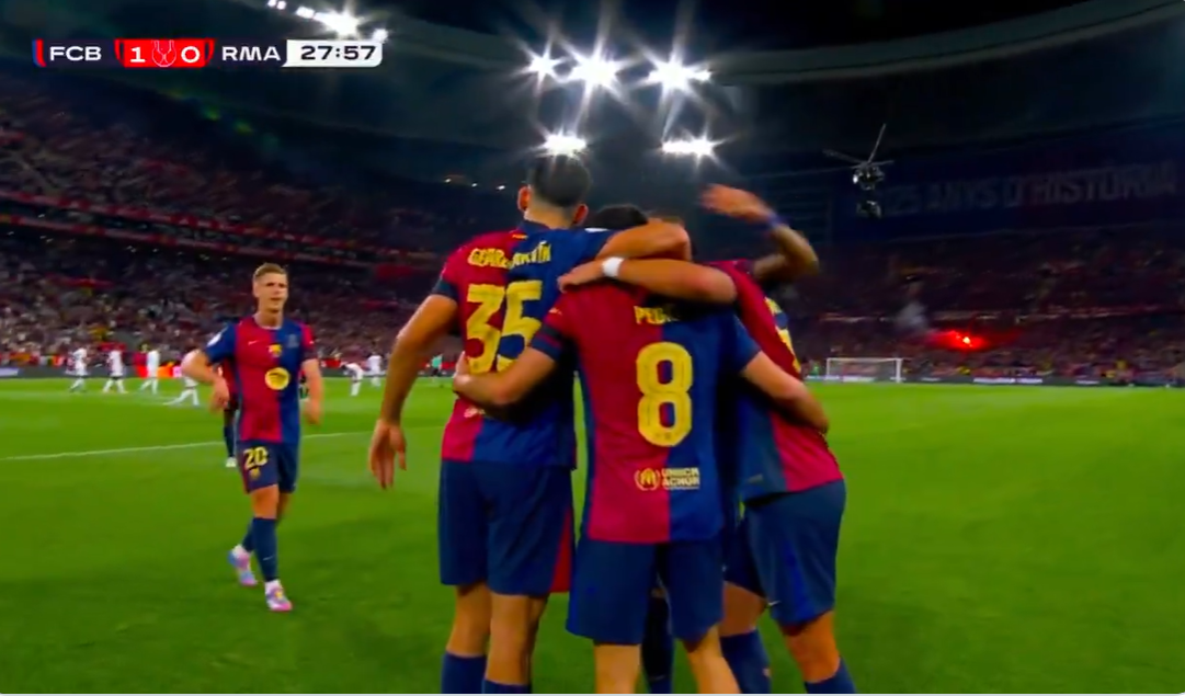 VIDEO/ Perla e Pedrit nga distanca vendos pjesën e parë, Reali nuk ka goditur asnjëherë portën ndaj Barçës