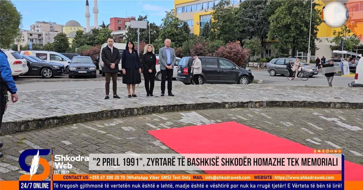 VIDEO – Zyrtarë të Bashkisë Shkodër, homazhe tek memoriali i “2 Prill 1991” në kujtim të 34- vjetorit të ngjarjes