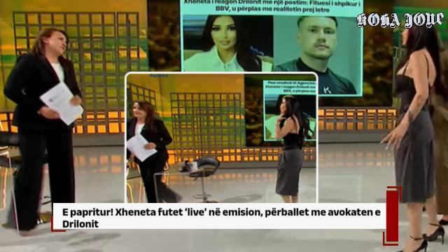 E papritur! Xheneta futet “live” në emision, përballet me avokaten e Drilonit