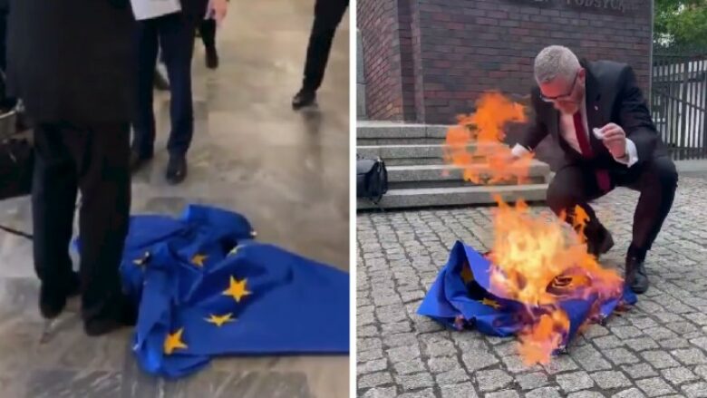 Fshiu këpucët me flamurin e BE-së dhe më pas e dogji, i hiqet imuniteti eurodeputetit polak