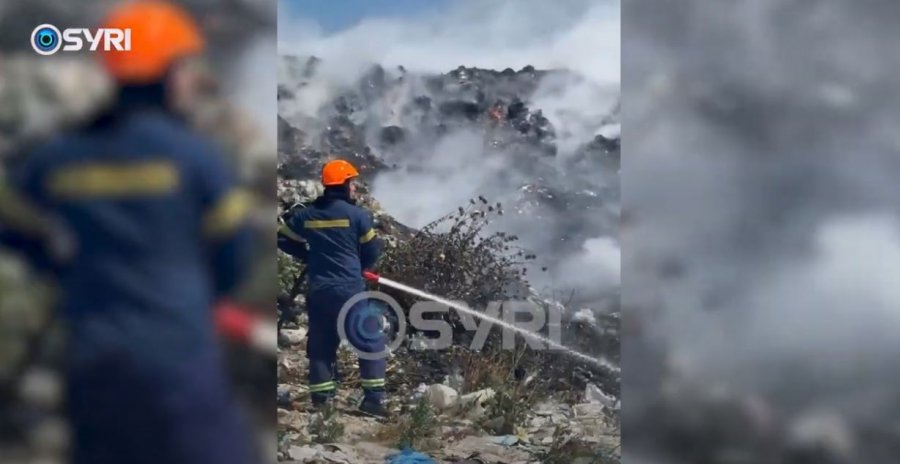 I vihet zjarri fushës së grumbullimit të mbetjeve, Libohova përfshihet nga tymi