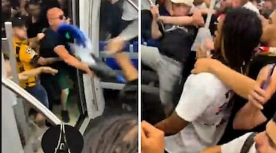 Pak para finales, tifozët e të dy klubeve përleshen në metro. Policia ndërhyn duke përdorur gaz lotsjellës (video)