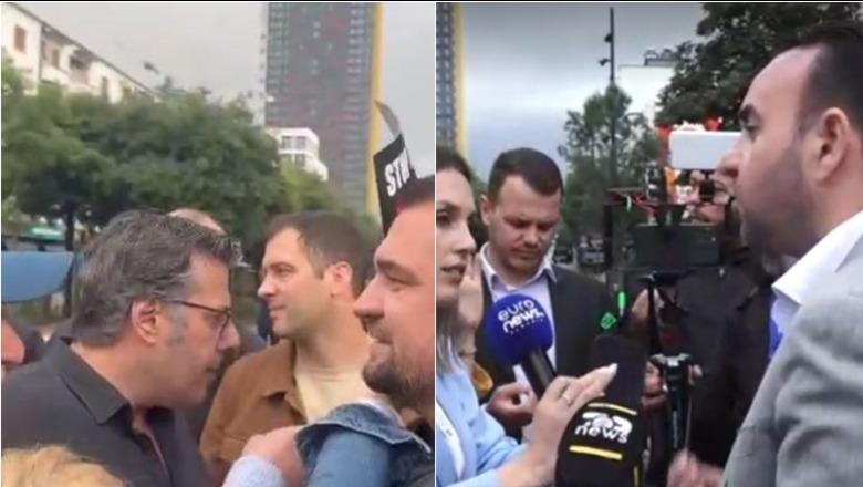 Përplasje me gazetarët gjatë protestës së PD,policia çon në SPAK Palokën dhe Balliun