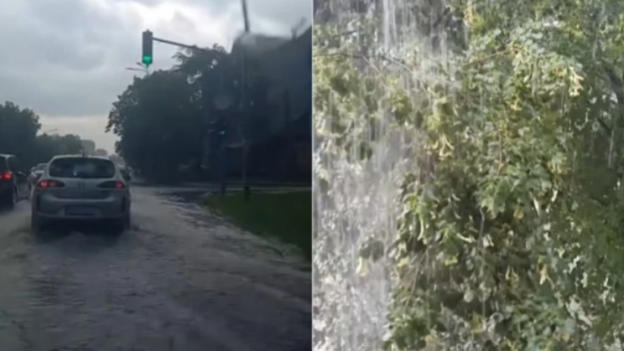 Stuhi e fuqishme godet serbinë, Beogradi përmbytet nga reshjet e dendura dhe breshëri