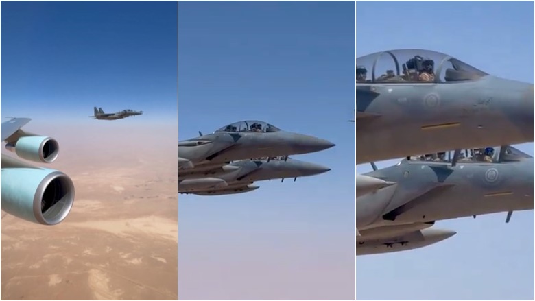 VIDEO/ Trump pritet me ceremoni madhështore në Arabinë Saudite, të paktën 5 aeroplanë luftarakë shoqërojnë Air Force One