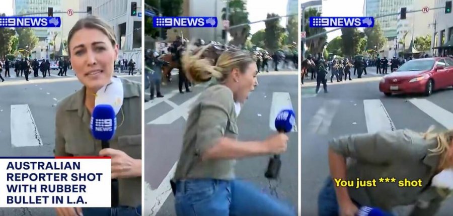 Gazetarja australiane qëllohet me plumb gome teksa raporton për protestat e Los Anxhelos