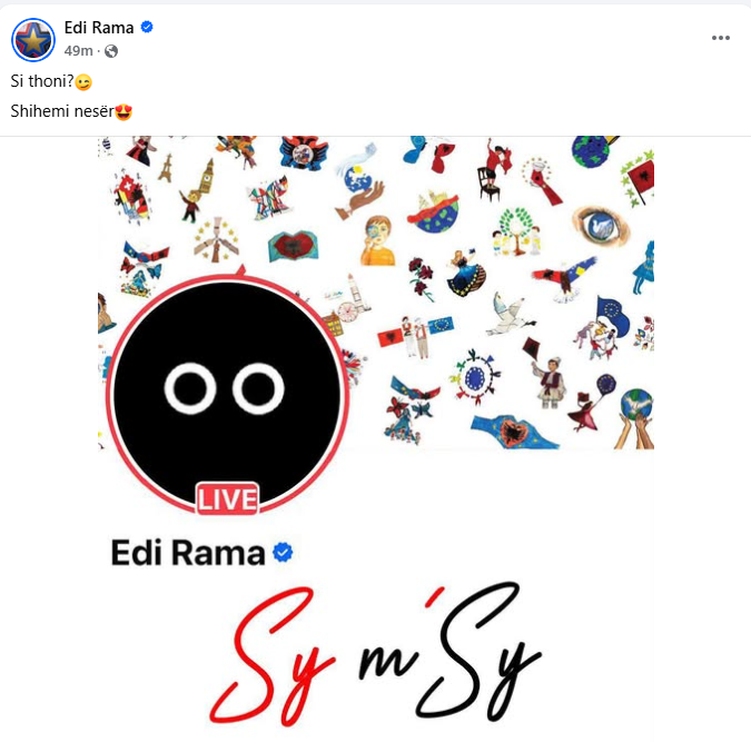 Nesër Edi Rama rifillon “Sy m’Sy”