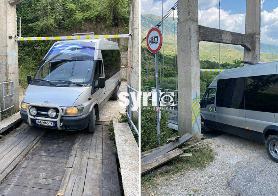 Pa tabelë, pa njoftim, punimet e Bashkisë Tepelenë bllokojnë furgonin e nxënësve