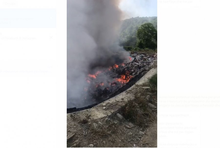 Piskovë/ Digjen sërish mbeturinat, ndërhyjnë zjarrfikëset e Përmetit dhe Këlcyrës