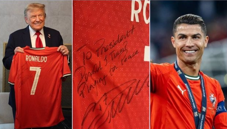 Ronaldo i dhuron bluzën e tij presidentit Trump me një mesazh të fortë