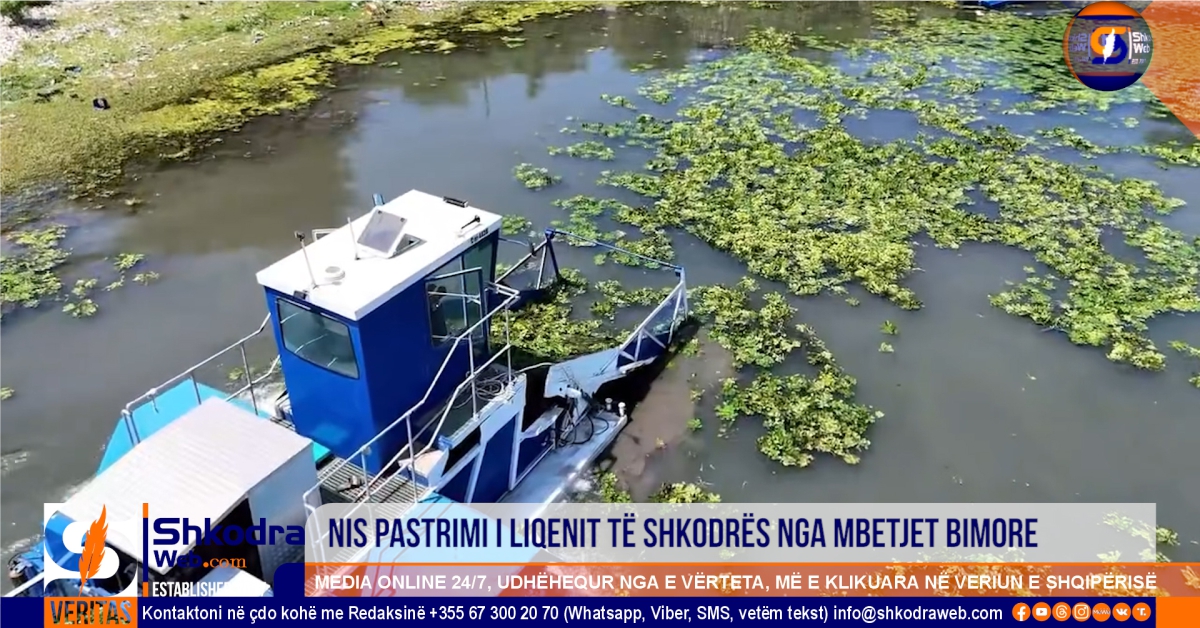VIDEO – Nis pastrimi i liqenit të Shkodrës nga mbetjet bimore, kryebashkiaku Beci publikon pamjet…