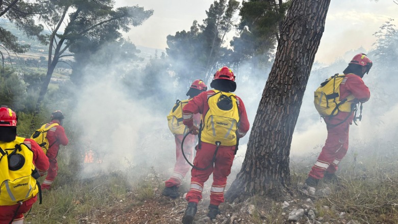 Zjarri në Krastë të Elbasanit, reagon Ministria e Mbrojtjes: Flakët janë nën kontroll
