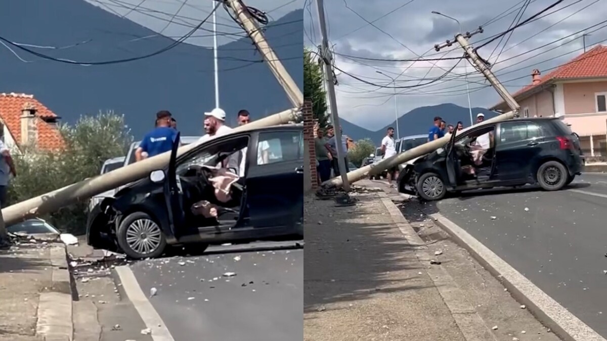 Aksident i rëndë në Paskuqan/ Makina përplaset me shtyllën elektrike, bllokohet një korsi