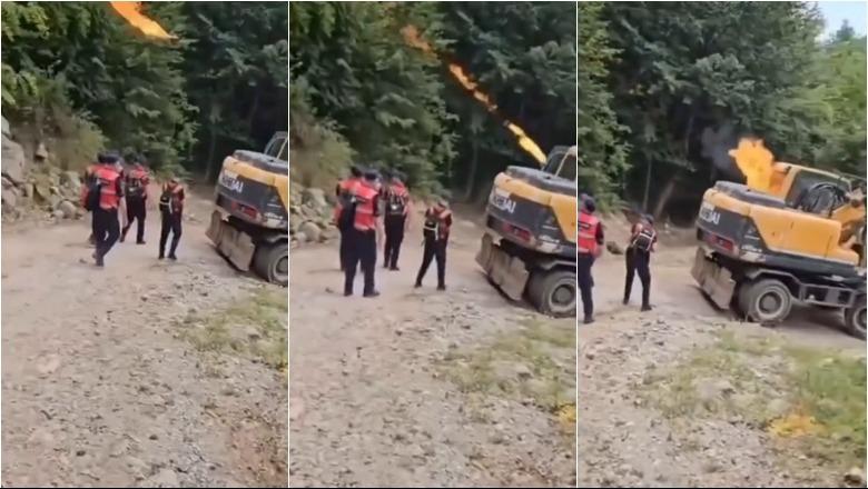 Aksioni i IKMT bashkë me policët, momenti kur mjetet e rënda u sulmuan me bomba molotov (VIDEO)