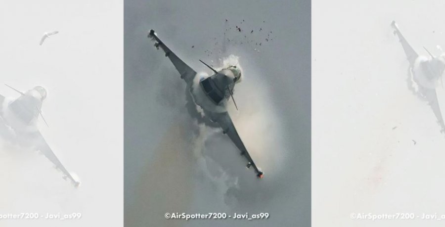 Avioni ‘Eurofighter’ goditet nga zogjtë, momenti i rrallë kapet nga kamerat