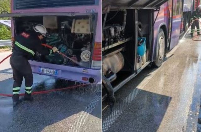Merr flakë autobusi në rrugën Kardhiq-Delvinë, pasagjerët dalin jashtë