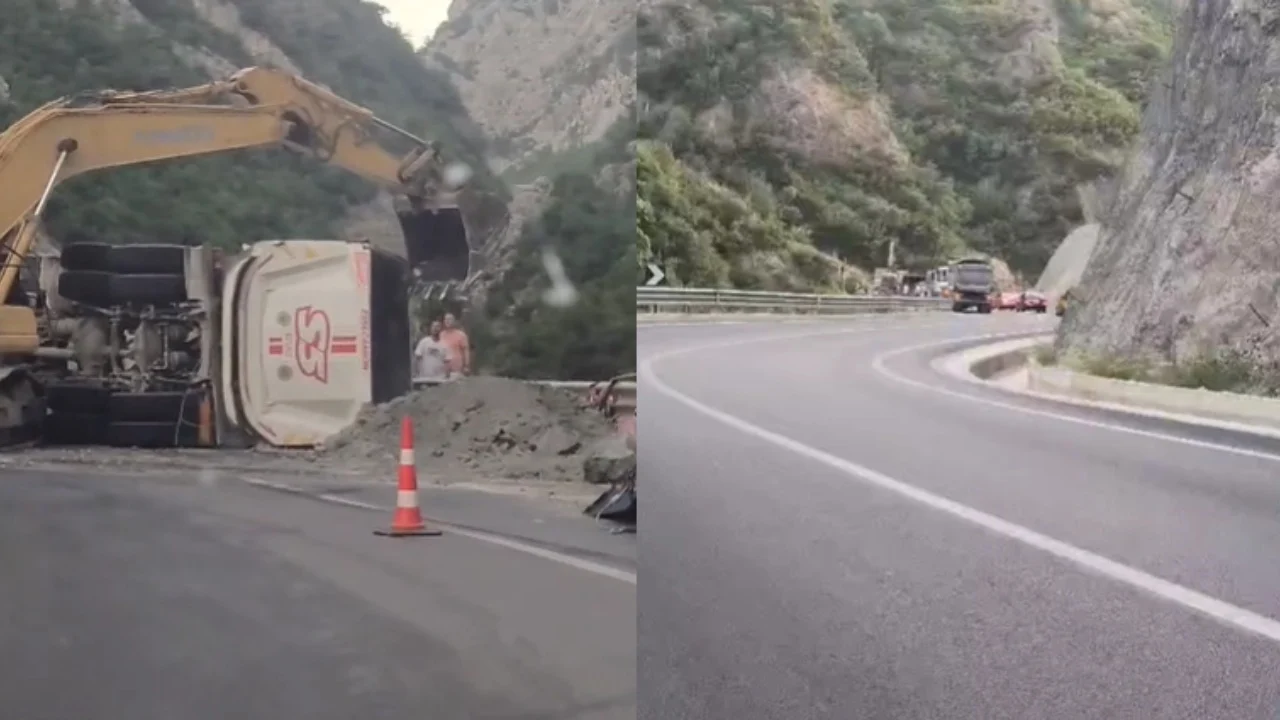 Përmbyset kamioni tek ‘Shkalla e Tujanit’, plagoset shoferi