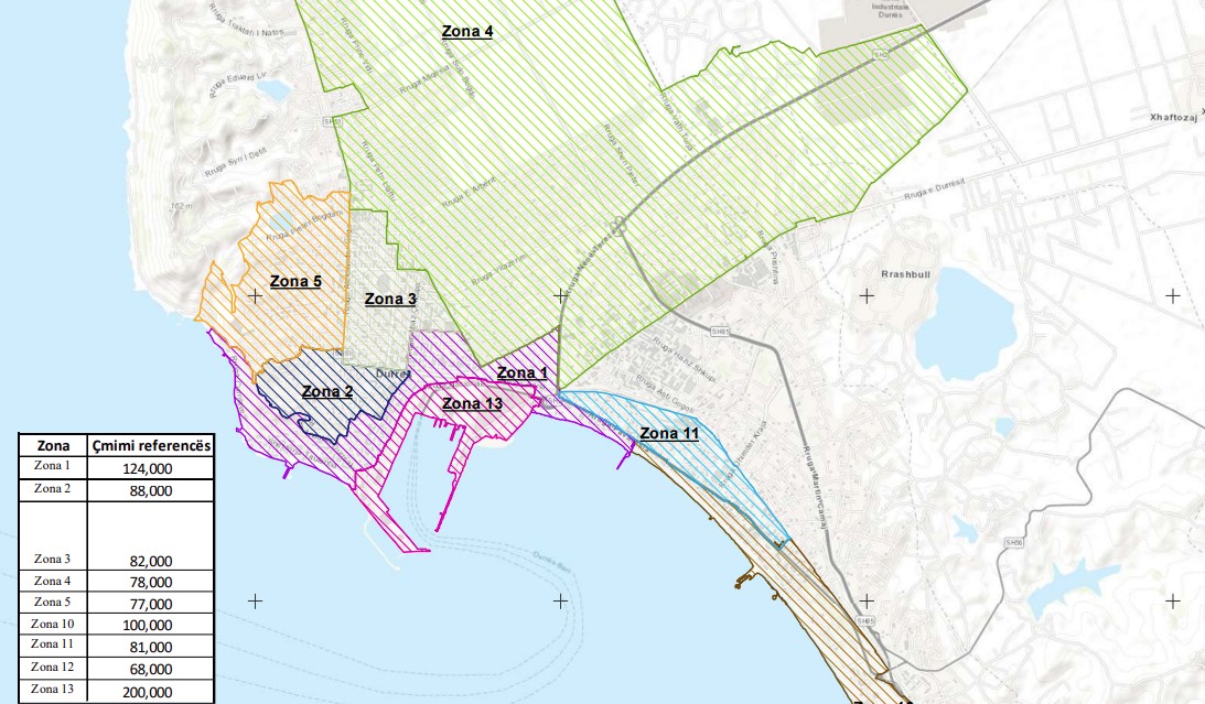Publikohen hartat e zonave kadastrale për çmimet e referencës për 61 bashkitë