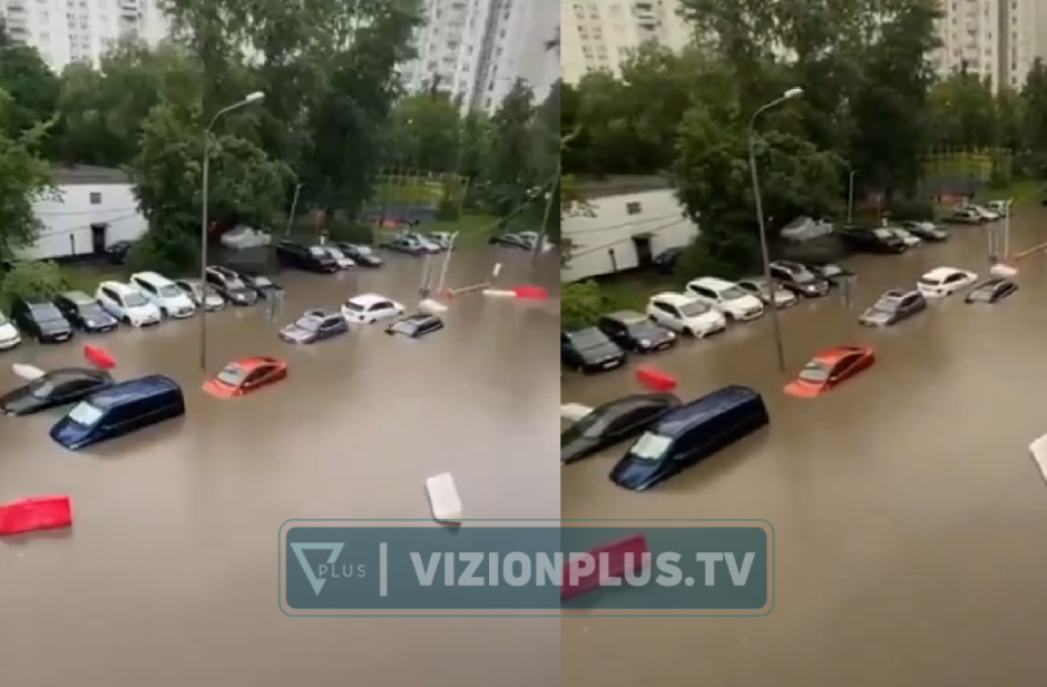Stuhi tropikale në Moskë, rrugët përmbyten nga uji