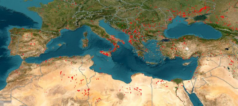 Zjarret e shpërndara në Mesdhe: NASA kap imazhe të qarta të vatrave aktive