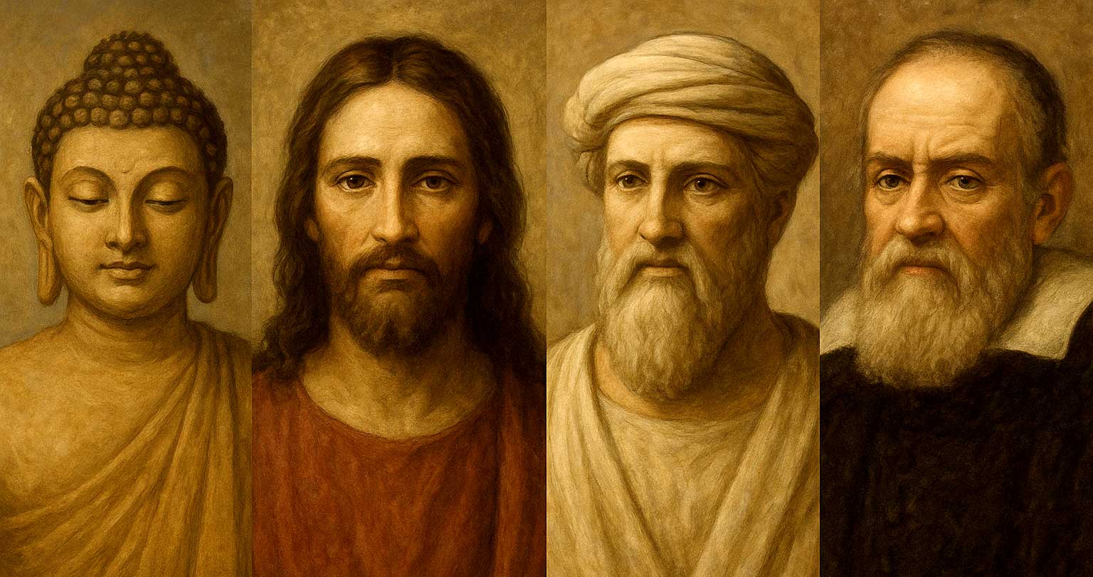 Buda, Krishti, Pitagora dhe Galileu, të pushtetshmit e mëdhenj që na çelën dyert e mendjes dhe të shpirtit