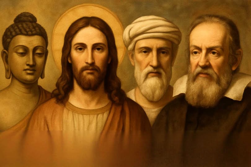 Buda, Krishti, Pitagora dhe Galileu, të pushtetshmit e mëdhenj që na çelën dyert e mendjes dhe të shpirtit