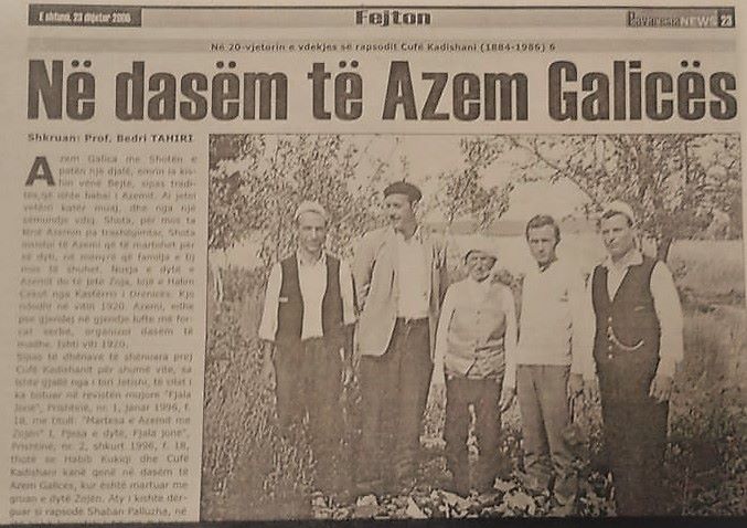 Cufë Kadishani dhe Habib Kukaj rapsodët që kënduan këngën e Oso Kukës në dasmën e Azem Galicës