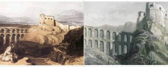 Dy skicat e mrekullueshme të kalasë së Gjirokastrës nga piktori anglez Edward Lear (4 nëntor 1848)