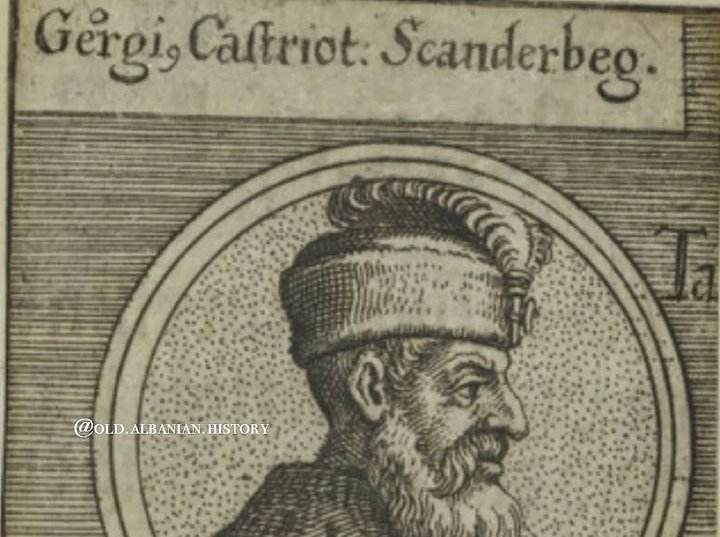 Gravurë e rrallë e Skënderbeut ku emri i tij gjendet i shkruar në formën origjinale, në shqip (krijuar mes viteve 1601-1750)