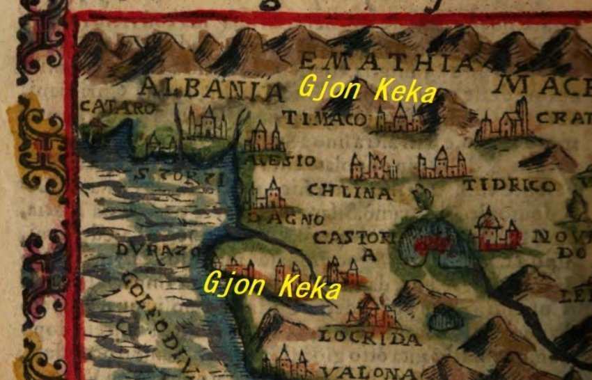 Hartë e rrallë e Arbërisë e vitit 1596