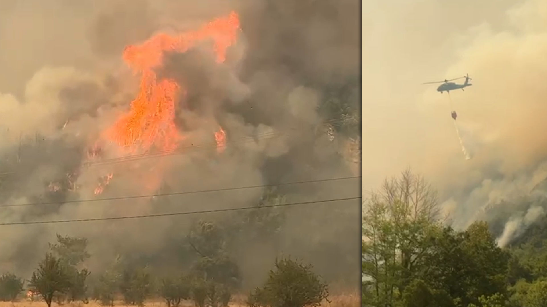 Helikopterët, operacion për shuarjen e zjarrit te Syri i Kaltër! Evakuohen rreth 400 turistë