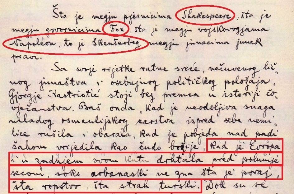 Kështu ka shkruar Ferdinand Maksimilian pl. Šišić, në parathënien e studimit të tij të famshëm kushtuar Gjergj Kastrioti-Skënderbeut në vitin 1901