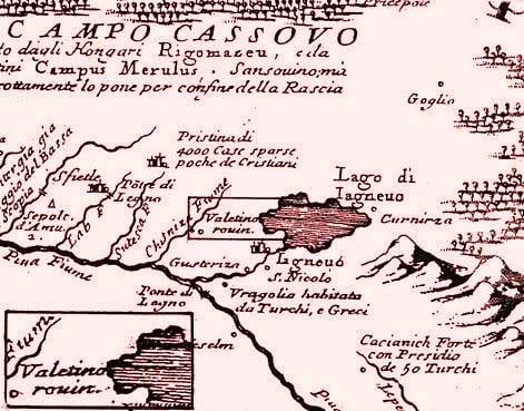 Pjesë e hartës së Ilirikut të Atlasit V. M. Coronelli 1689