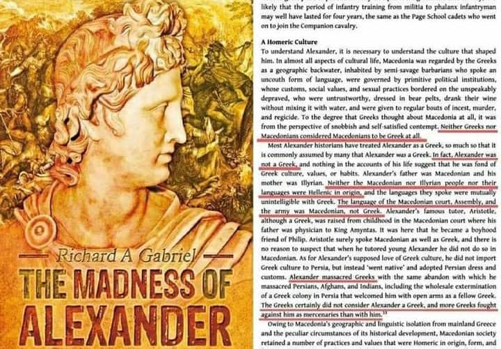 Richard A. Gabriel – “Shumica e historianëve të Aleksandrit e kanë trajtuar Aleksandrin si grek,..Aleksandri nuk ishte grek!”