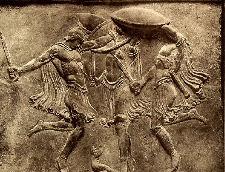 ‘Vallja e Kuretëve’, ‘Vallja e Shpatave’, nga relievi i vitit 100 pas Krishtit në tablonë e kroatit, Paja Jovanoviç dhe në etnografinë shqiptare