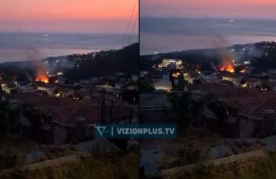Vatër e madhe zjarri pranë varrezave në Dhërmi
