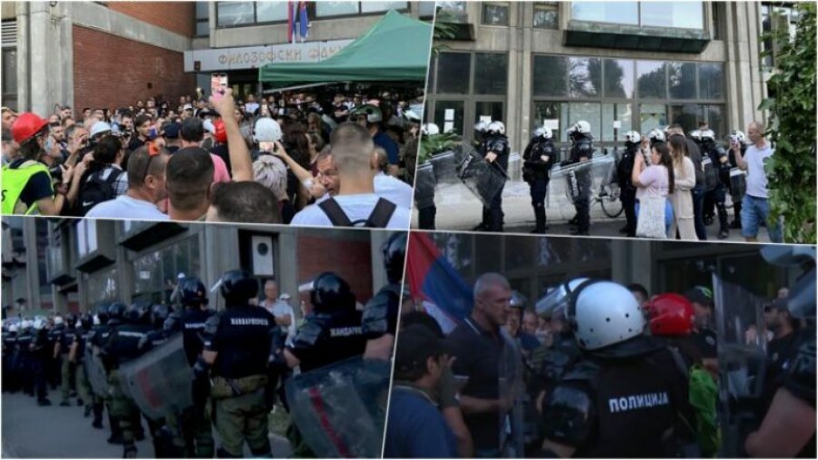VIDEO/ Përshkallëzohet protesta në Novi Sad, studentët e Juridikut hyjnë në Fakultetin e Filozofisë