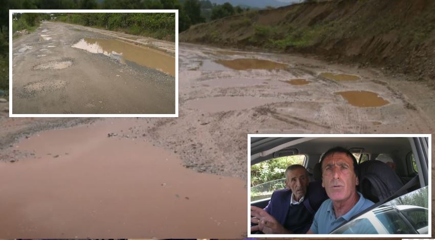 “Balta deri në gju”, shiu përkeqëson gjendjen e aksit rrugor Ura e Matit-Rrëshen, banoret: Na japin premtime boshe