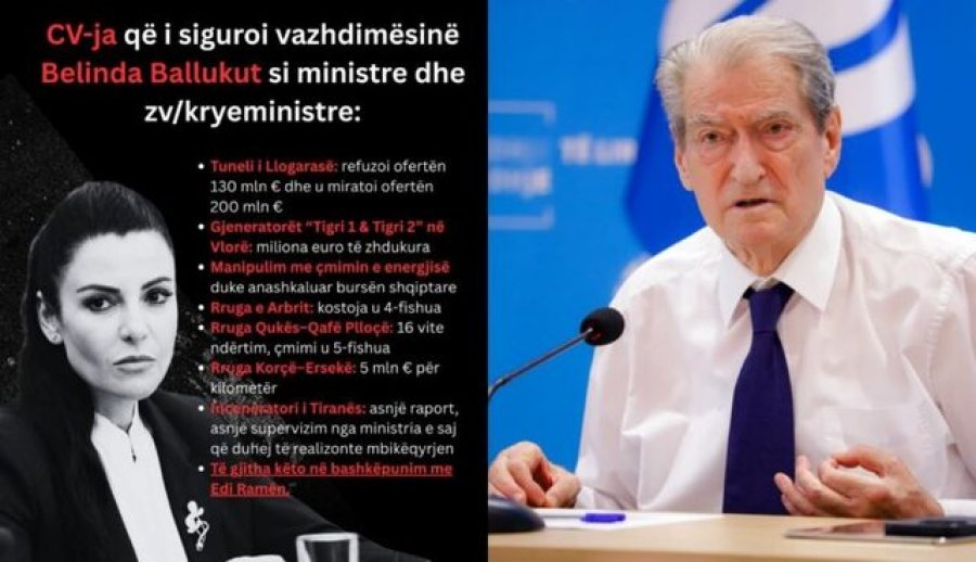 Berisha publikon ‘CV-në’ e Ballukut: I siguroi vazhdimësinë si ministre