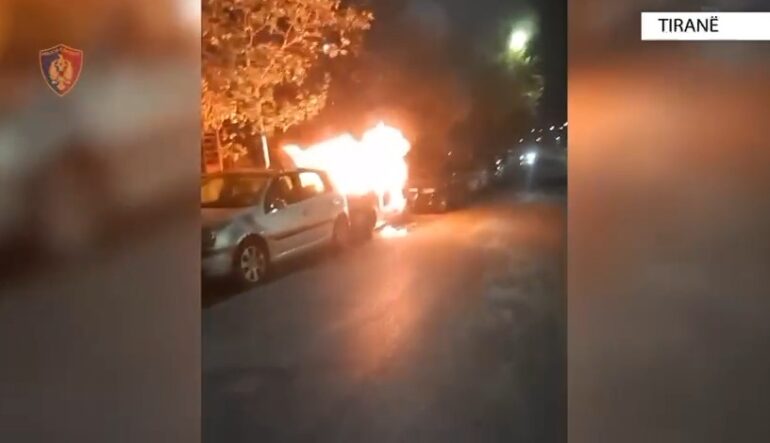 Dogji automjetin e një gruaje në Tiranë, arrestohet 34-vjeçari. Ja momenti kur i vë flakën (VIDEO)