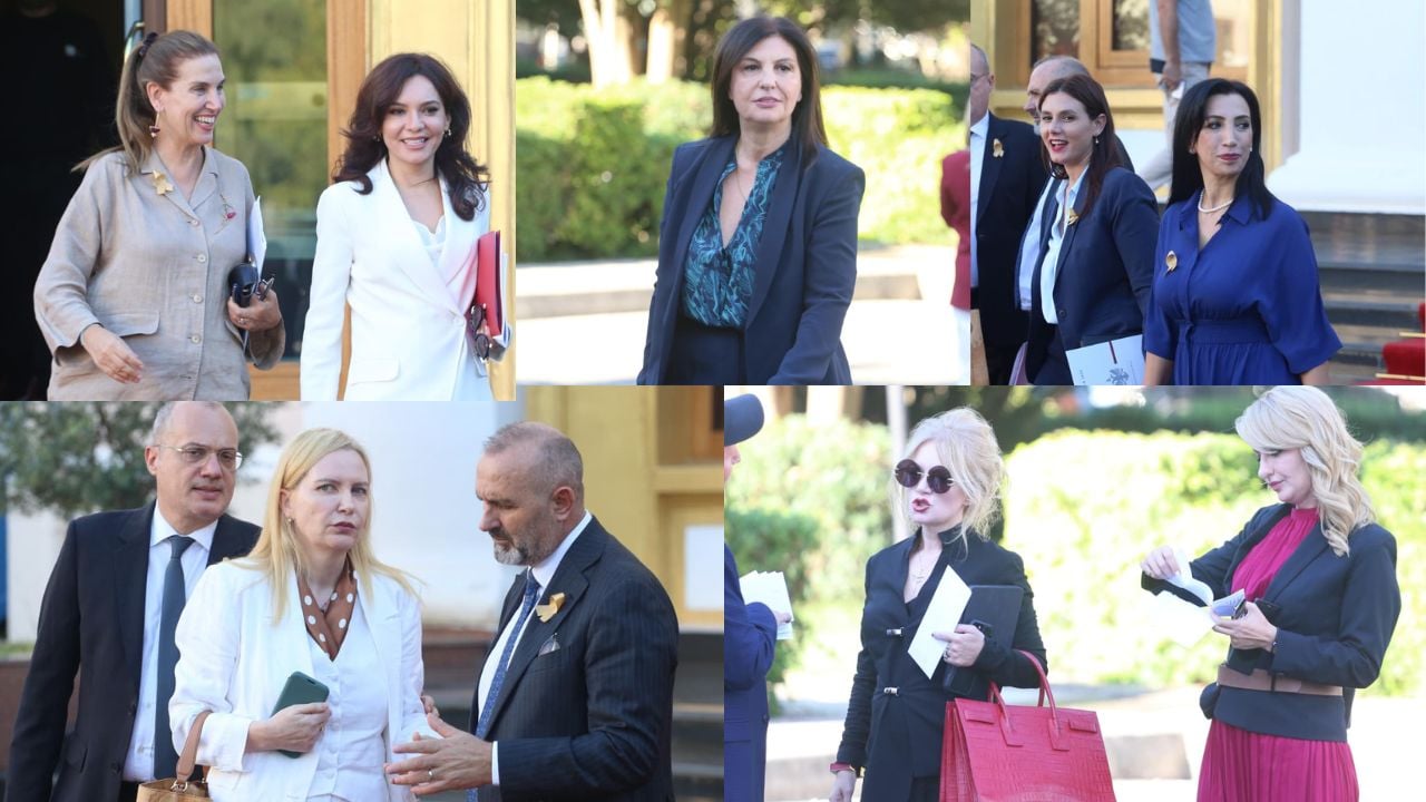 Fotot/ Topalli nga dasma “500 mijë euro” në Kuvend, Mesila Doda mes dy ish-ministrave të PS. Çfarë nuk u pa nga seanca që zgjati më pak se 5 minuta