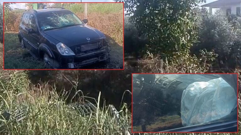 Fuoristrada “fluturon” 30 metra në ajër dhe përfundon në oborrin e një banese, dy të plagosur (VIDEO)